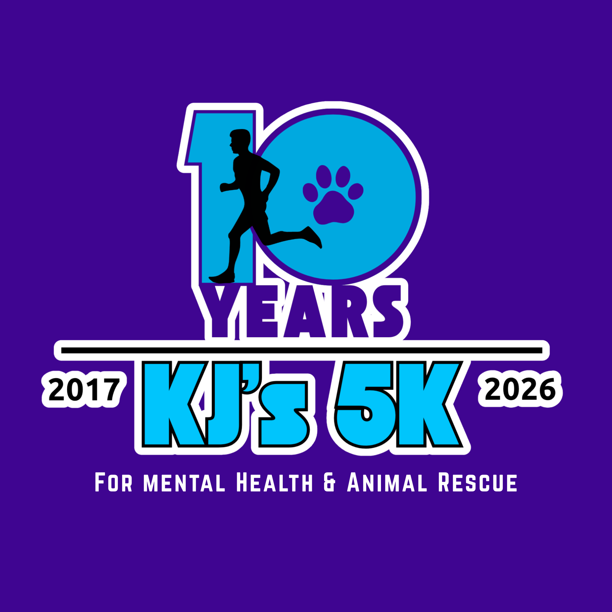 Kj 2026 Master Logo | Portage Path Behavioral Health Portage path behavioral health 5k run/walk poster promoting suicide awareness and animal rescue, 2016–2026 era.